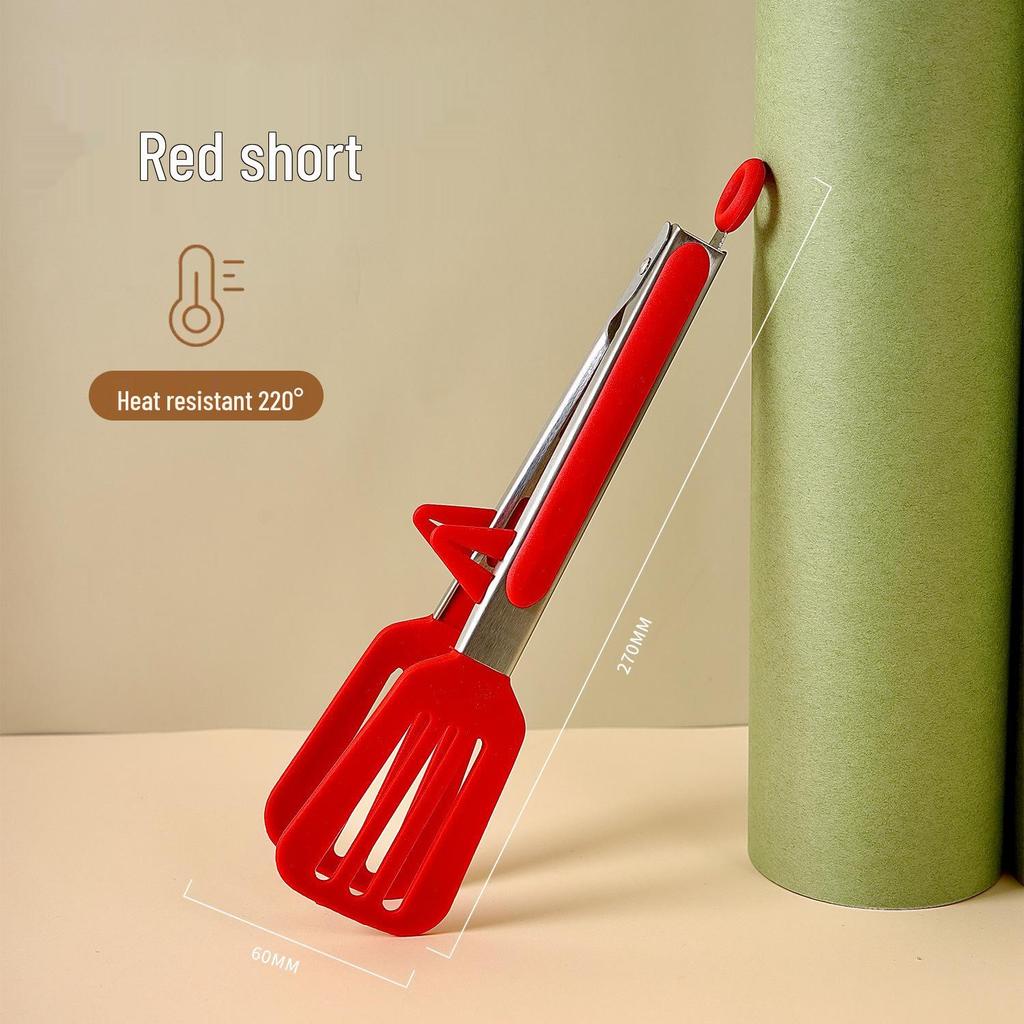 Stainless Steel Silicone Kitchen Tongs - Heat Resistant, Non-slip BBQ & Food Clips