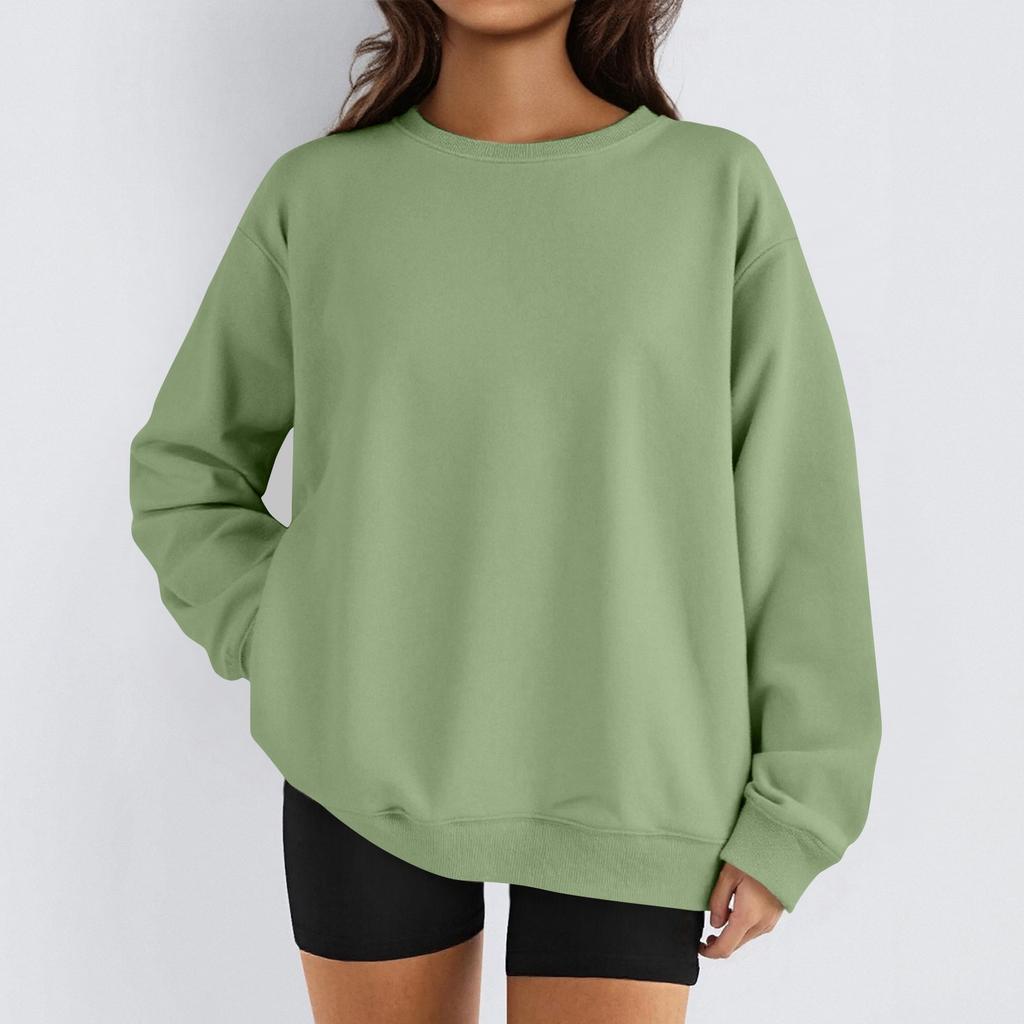 Women Winter Tops Women's Long Sleeve Sweatshirt Casual Crewneck Loose Fit Pollover Fleece Tops