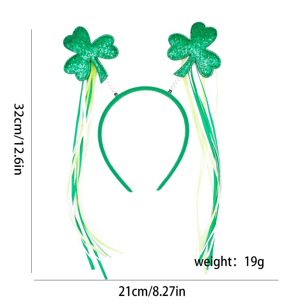 Cross-Border for St Patrick's Day Shamrock Irish Guardian Carnival Party Unisex Handmade Decorative Headband