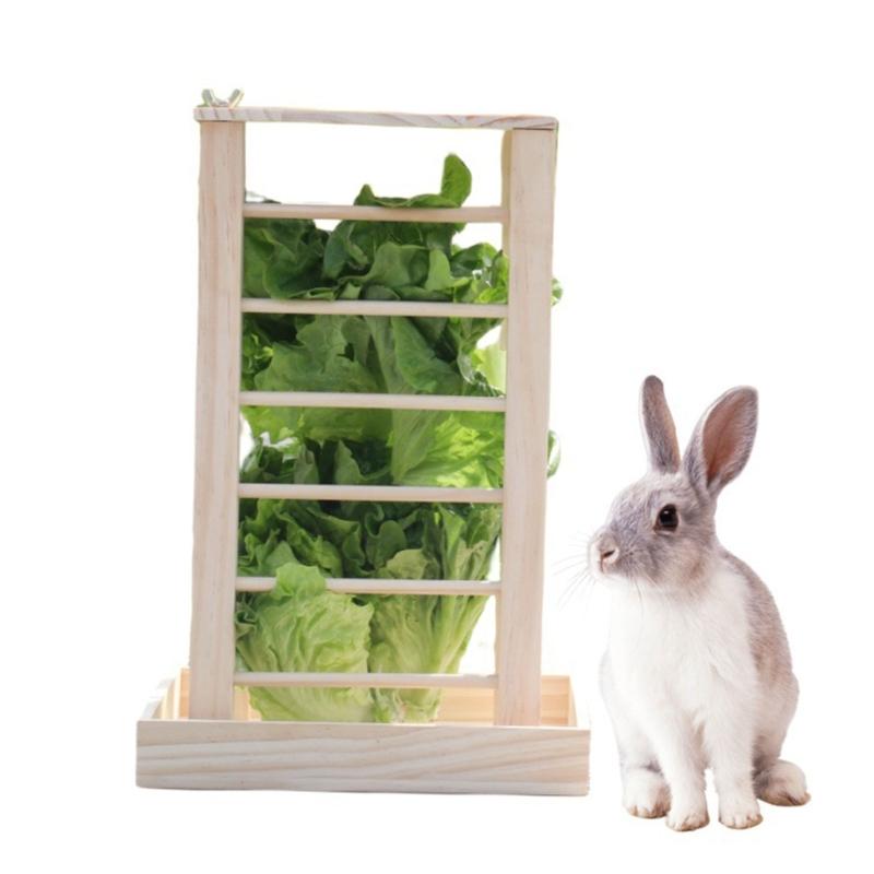 Versatility Wood Rabbit Feeder Practical Rabbit Hay Rack for Rabbit Owners Seeking Efficient Meal Solution Long Lasting