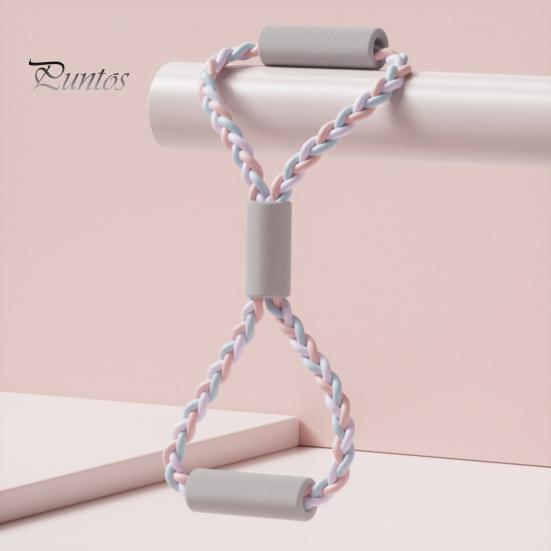 Figure 8 Fitness Resistance Band with Anti-slip Handle Portable Men Women Arm Shoulder Stretch Strength Training Exercise Elastic Braided Strap