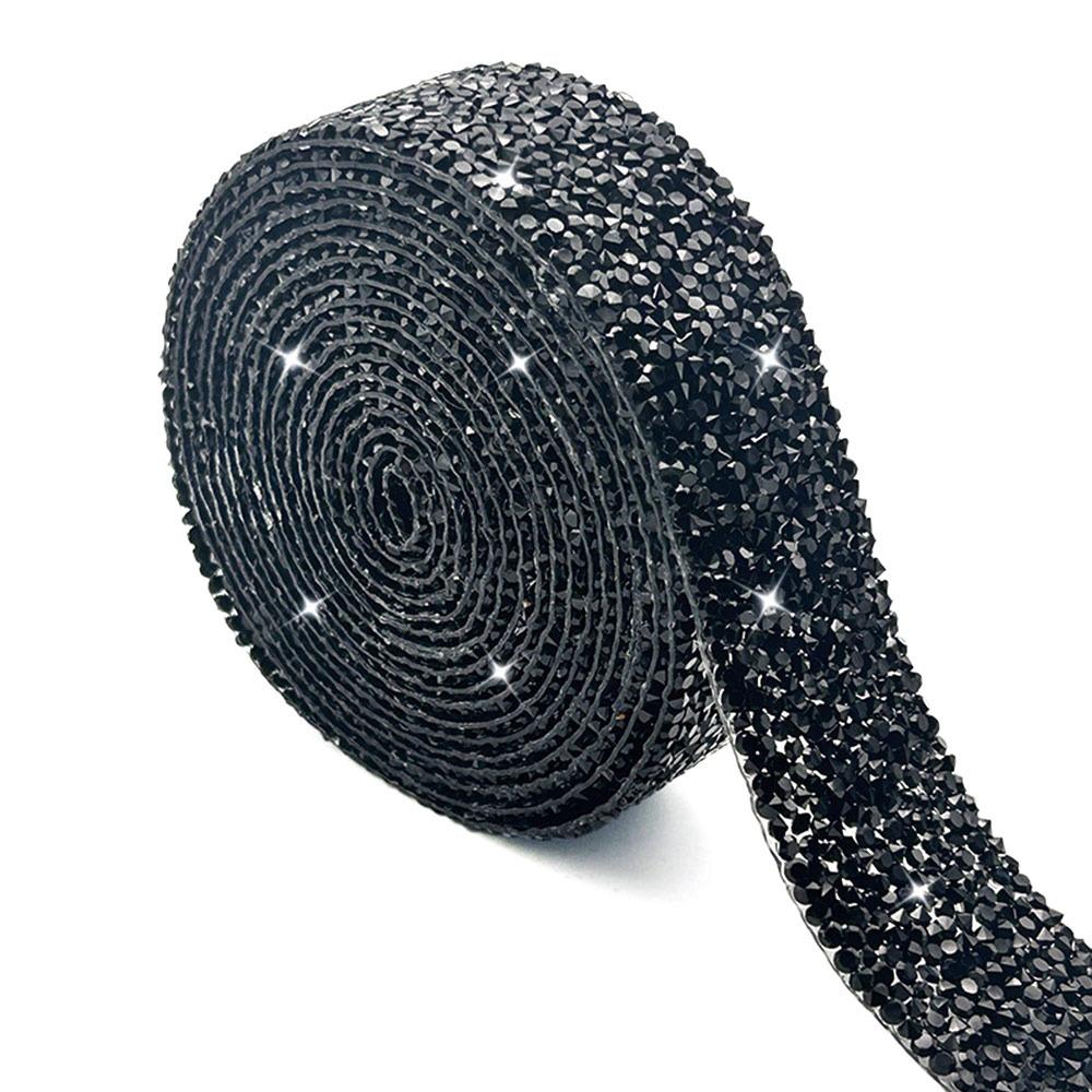 3cm Width Resin Rhinestone Strip Self-Adhesive Heat Melting Glue Self-Adhesive Diamond Sticker Iron On Hot Fix Rhinestone Tape