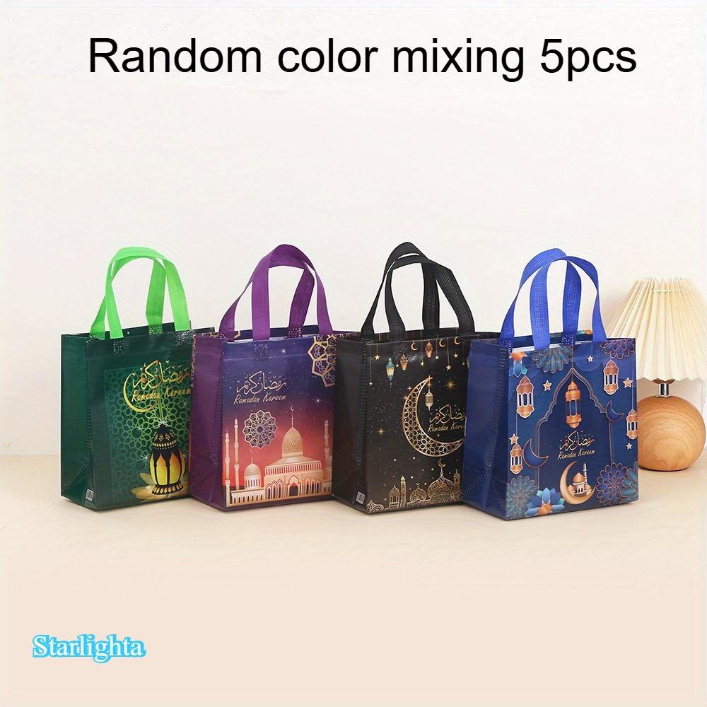 5/6pcs Eid Al Fitr Gift Bags, Moon Castle Lantern Gift Bags, Ramadan Decoration for Home, Ramadan Mubarak Eid Al-Fitr Gifts