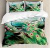 Peacock Bedding Set Peacock Tail Feathers Tropical Exotic A 3pcs Duvet Cover Set Bed Set Quilt Cover Pillow Case Comforter Cover