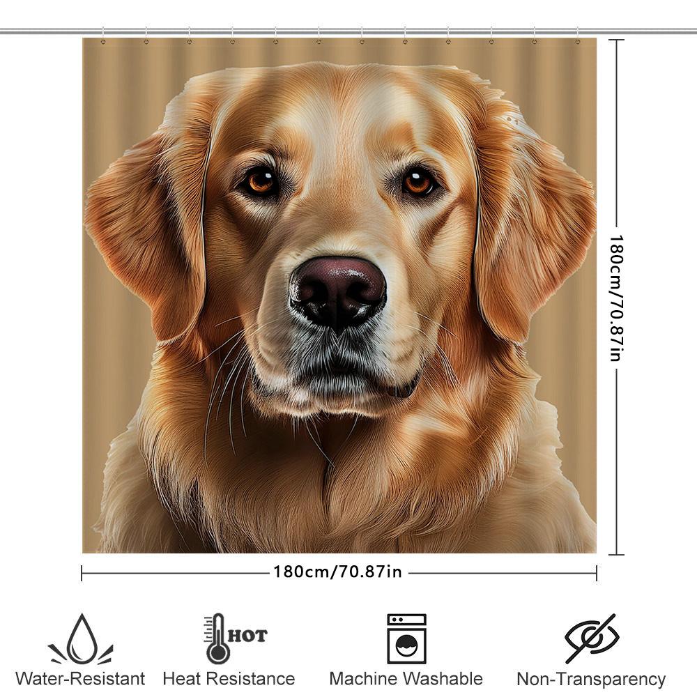 Golden Retriever Duschvorhang Dekorativ Wasserdichtes Gewebe Heim Badezimmer Dekoration Individuelle Größe Verfügbar.