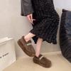 Plush Thick-soled Fluffy Shoes for Women's Outer Wear 2025 New Winter Pearl Bow Small Fragrant Soft-soled Cotton Shoes