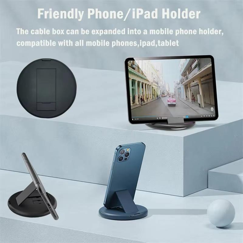 Portable Multi-functional Data Cable Storage Box, 60W Fast Charging Mobile Phone Holder, Charging Cable Set, Multi Head Adapter