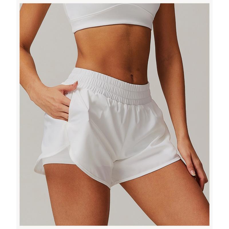 Women S Quick Dry Yoga Shorts Fake Two Piece Sports Shorts For Fitness
