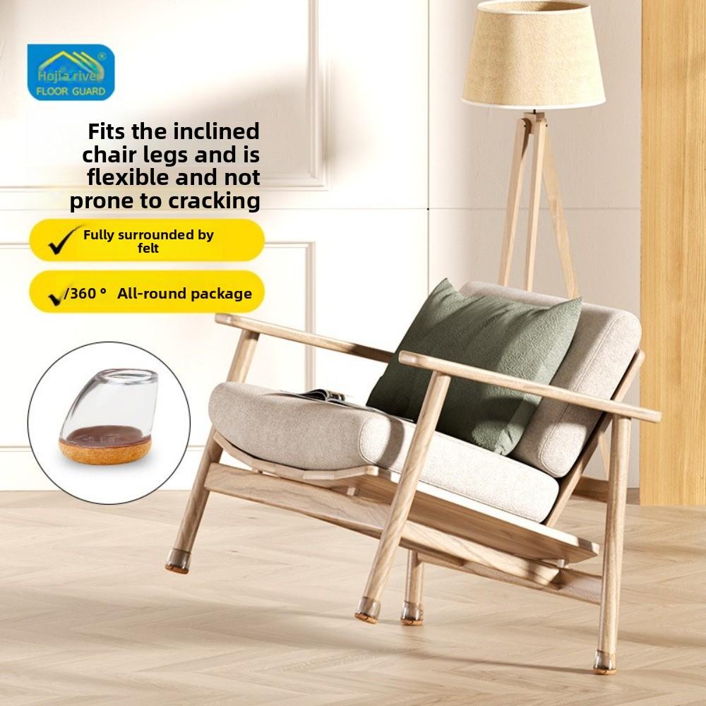 8pcs Diagonal Thick Wrap Felt Pads Flexible Table Feet Furniture Foot Covers  For 15°-25° Table Legs