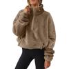 Gemütliches Damen-Sweatshirt mit Futter, halbem Reißverschluss und Stehkragen für Freizeitkleidung