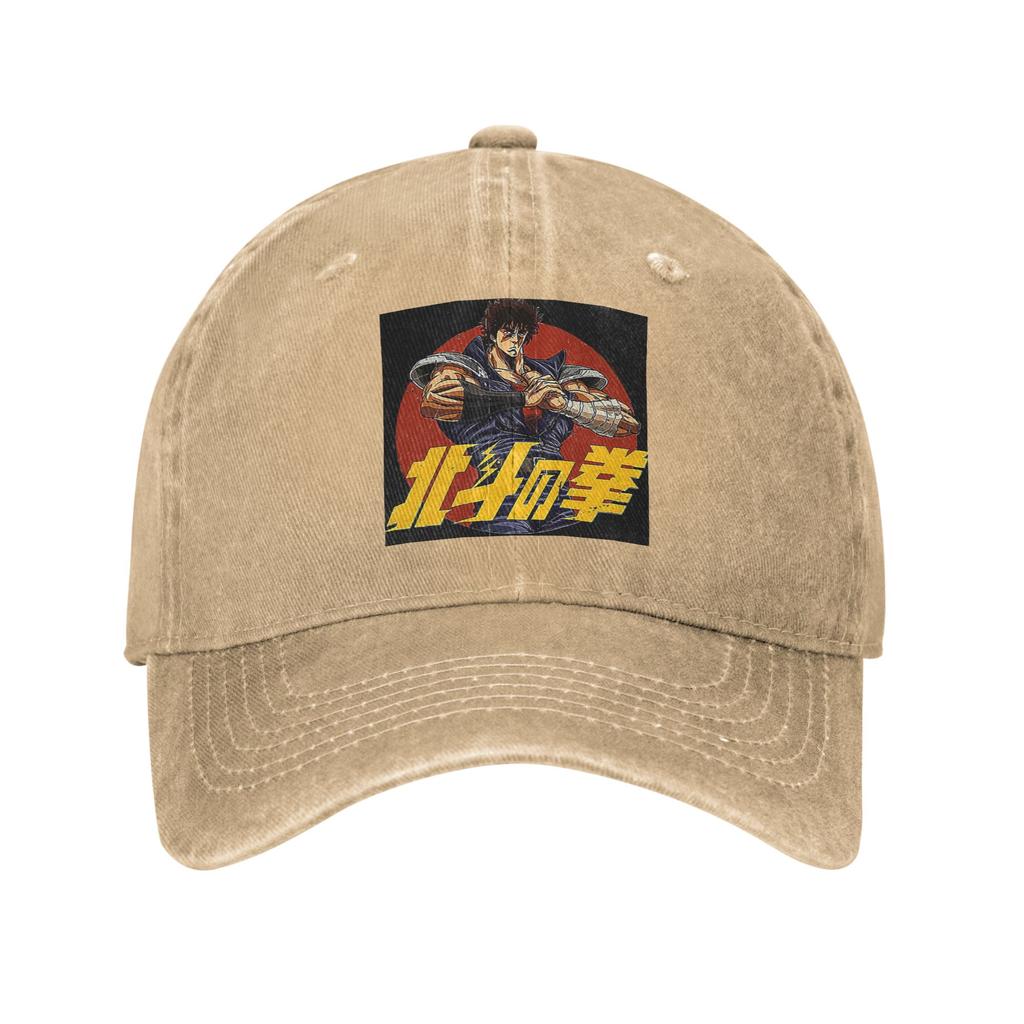 Fist of the North Star Kenshiro Gewaschene Jeans-Kappe Lässige Baseballkappen Verstellbare Mütze Sommer Unisex Baseballkappen