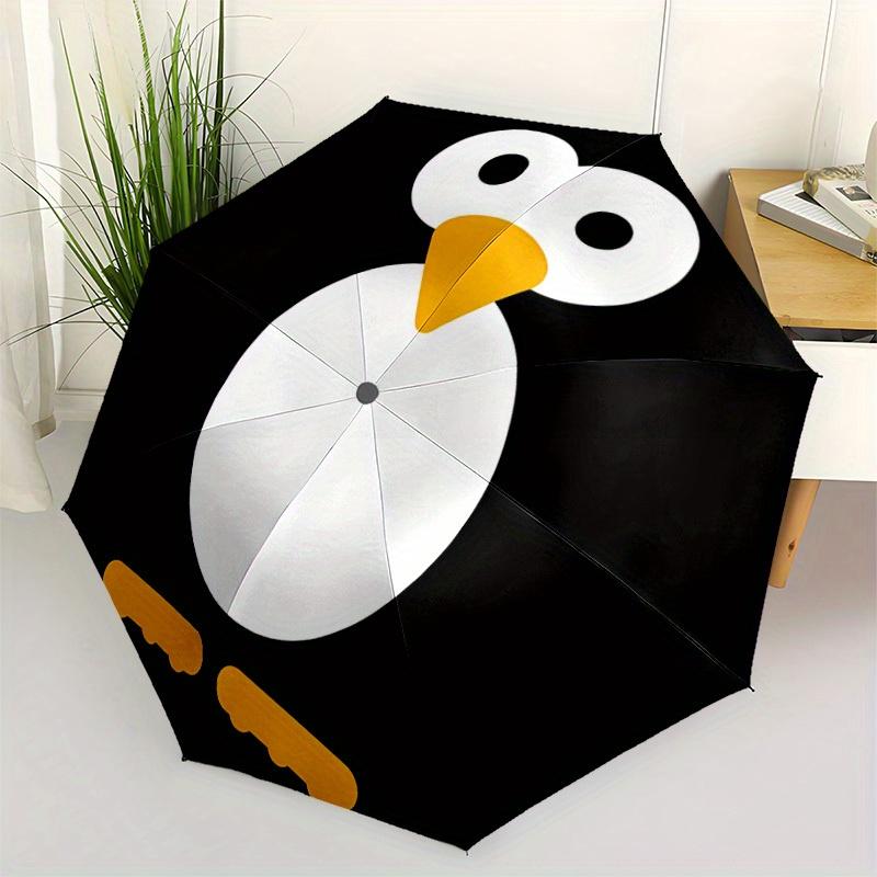 1 Stück Pinguin Automatisches Öffnen/Schließen, Ganzjahres Tragbarer Faltbarer Regenschirm, Reise, Alltag, Formelle Anlässe - Kompakter Luxus Sonnenschirm, Outdoor-Accessoire, D