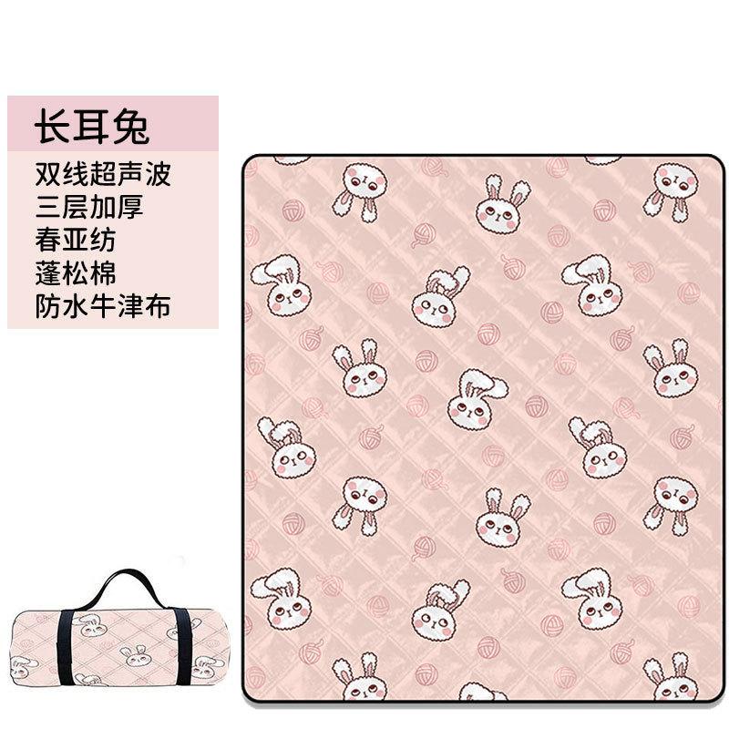 Ultrasonic Picnic Mat Thickened Camping Floor Mat Portable Beach Camping Mat Waterproof Outdoor Outing Cartoon Moisture-proof Mat