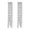 Mochka Luxury Zircon Inlaid Tassel Earrings for Women – Shiny Rhinestone Studs, Trendy Fashion Jewelry