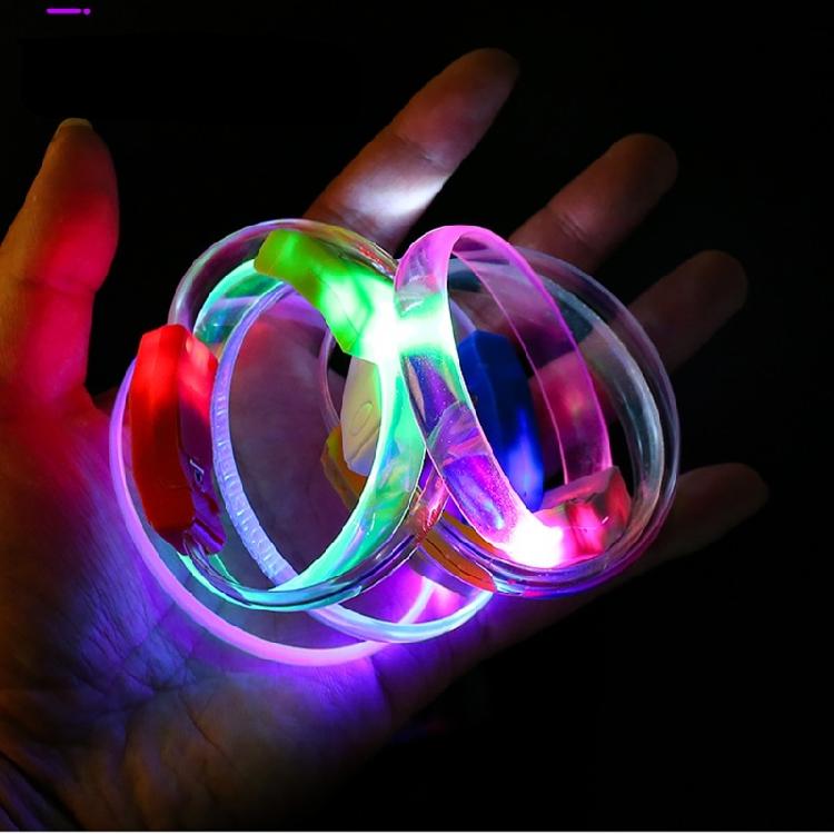 10pcs Plastic LED Bands for Parties Flashing Light Up Wristband Ornament Multicolors Wrist Decoration for Children