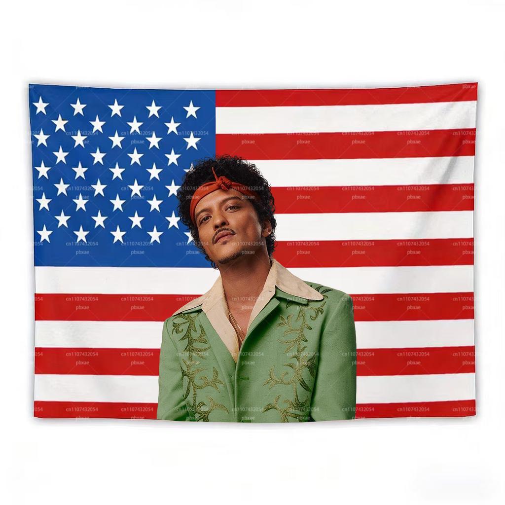 B-Bruno M-Mars American Flag Tapestry Bar Bedroom Party Home Wall Decor