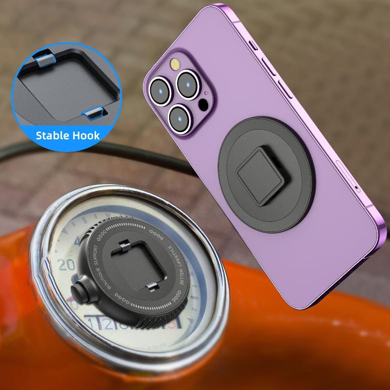Multifunctional Magnetic Snap Phone Mount Works On Any Flat Surface 360° Rotation Universal For Car Home Motorcycle