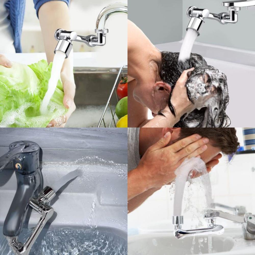 Tutto Metallo 99% Universale Rotazione 1080° Testa Spruzzatore Rubinetto per Estensore Aeratore Ugello Gorgogliatore Rubinetto Cucina Lavabo Braccio Robotico