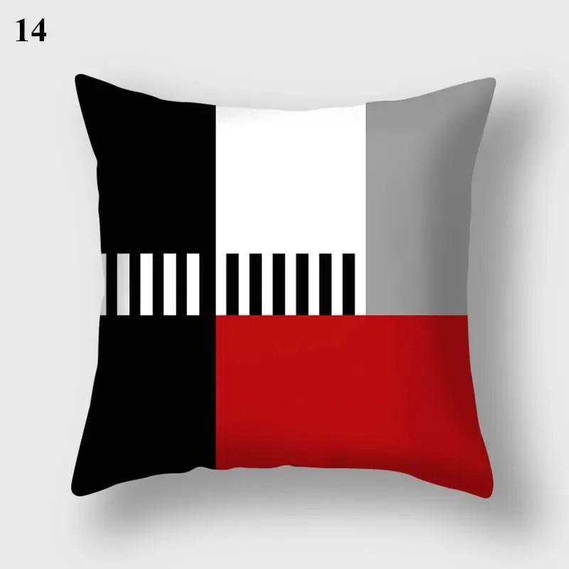Geometric Red Black White Patterned Cushion Pattern Cushion Cover Suitable For Sofa Bedroom Car Pillow Cover