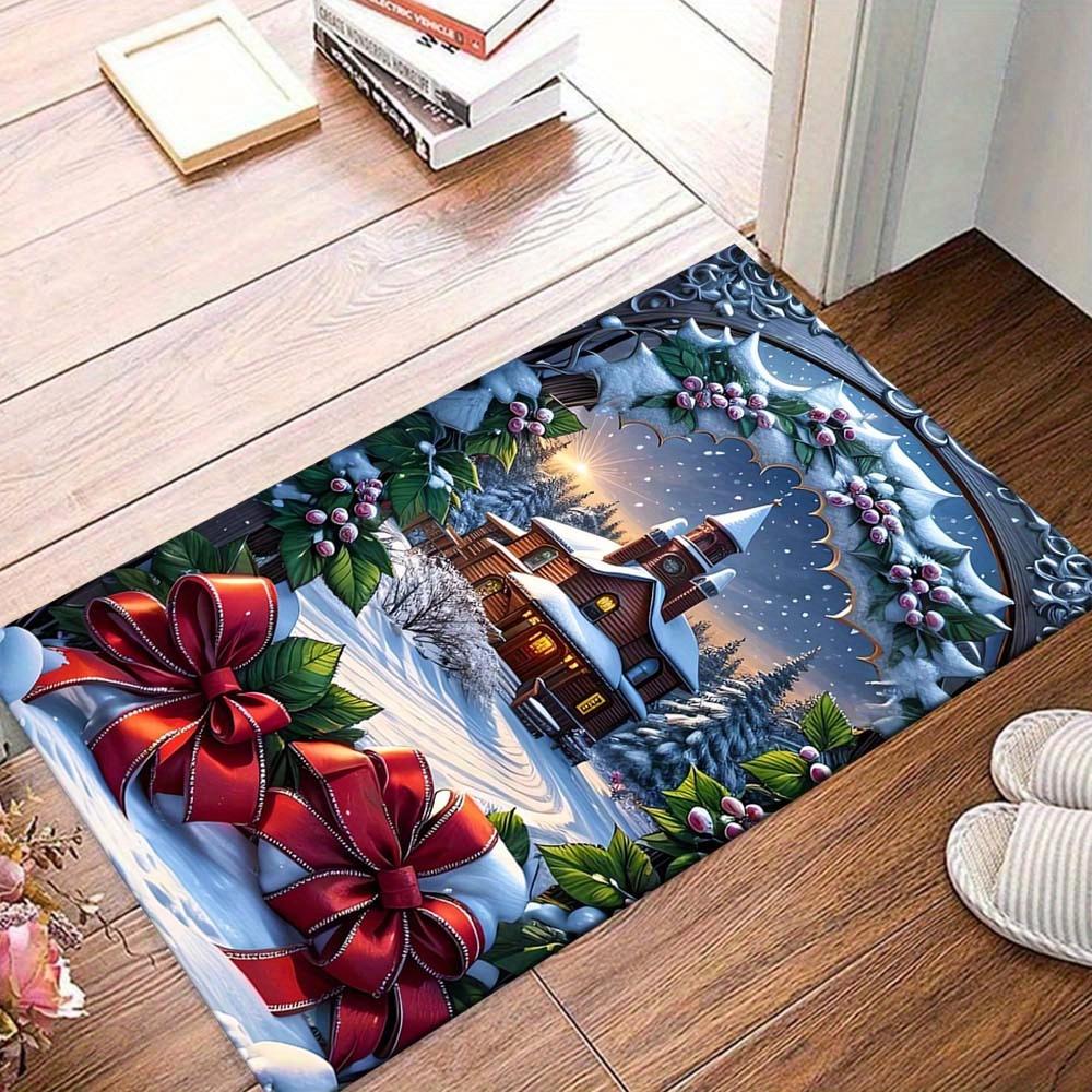 

1pc Lively Christmas Area Rug, Slip-Resistant, Easy-Clean, Stain-Resistant, Perfect for Cozy Living Rooms, Bedrooms, Kitchens, Offices, and 60cm by 90cm