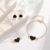 Fashion European American Style Butterfly Enamel Jewelry Four Piece Set For Women