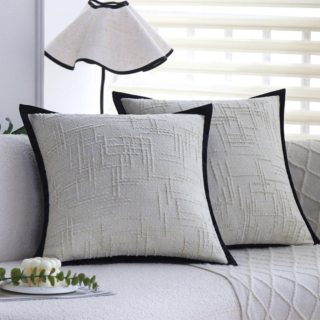 Wabi-sabi Style White Pillow, High-end Sofa Cushion, Living Room Bay Window Cushion, Back Pillow, Lumbar Pillow Pillow Case