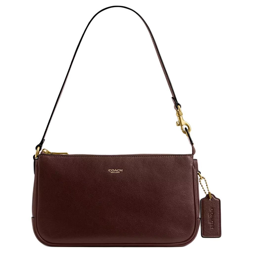 Coach Plaza Top Zip Closure Leather Shoulder Bag Small Women Bags Brass Maple CCC41-B4MPL
