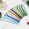 20Pcs Colorful Glass Straws Reusable for Outdoor Picnic Camping Smoothies Shakes Tea Juice Cocktails with 4Pcs Clean Brush