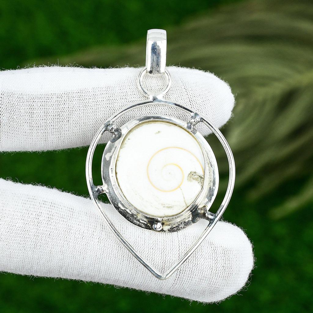 Round Shiva Eye Stone Bezel Daughter Handcrafted New Pendant 925 Sterling Silver