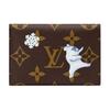 SLIM Coated Canvas Card Holder Women's Brown M15343