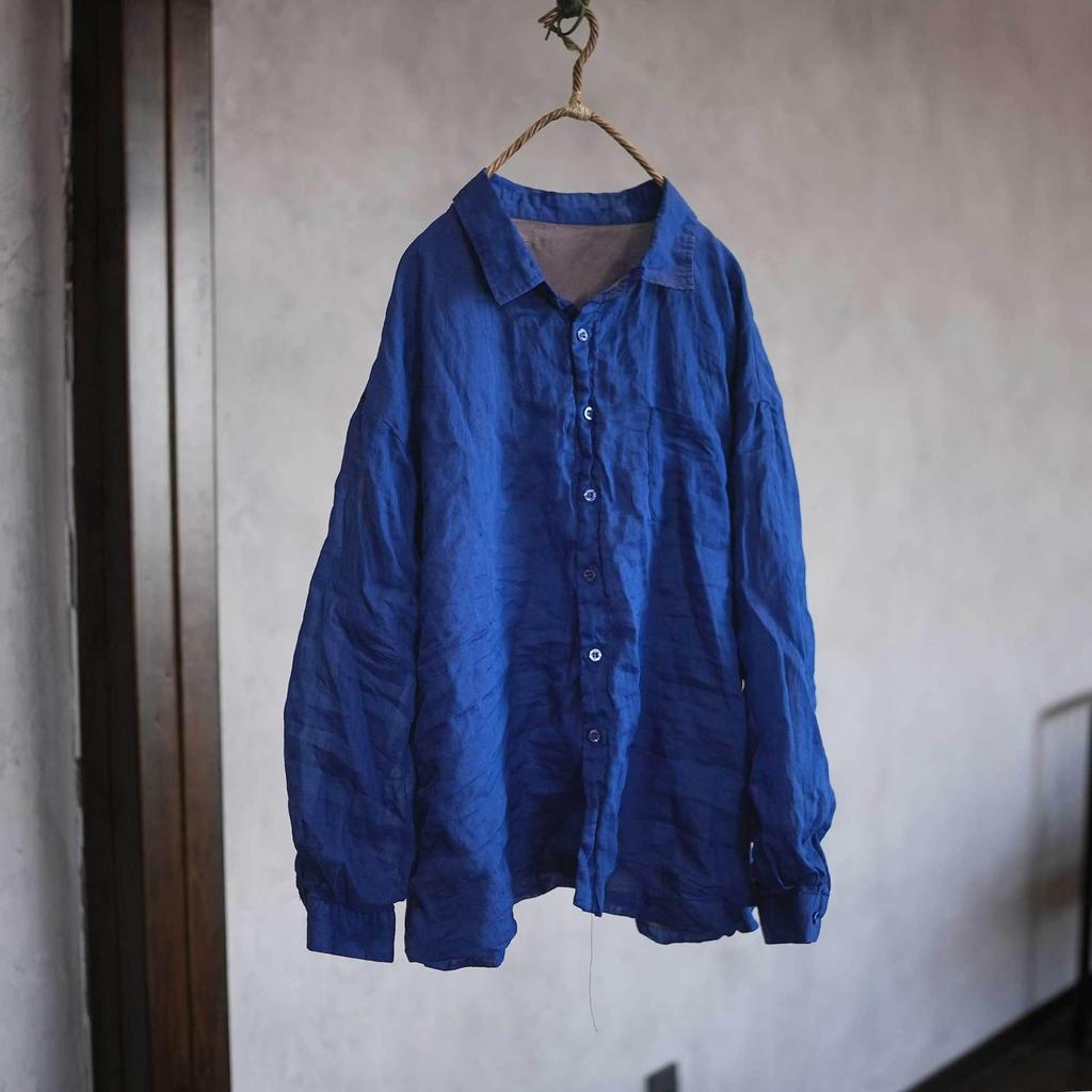 Women's Retro Casual Double-Layer Ramie Shirt