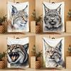 Tier F-WaldS LuchsS Weiche Warme Kuscheldecke für Schlafzimmer Wohnzimmer Bett Reise Camping Picknick Geschenk