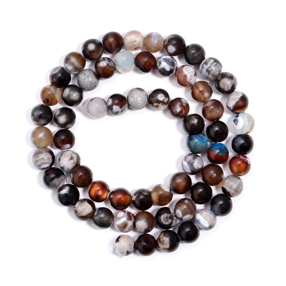

6/8/10mm Natural Stone Brown Blue Fire Agates Beads Round Loose Beads For Jewelry Making DIY Crafts Bracelet Necklace Supplies