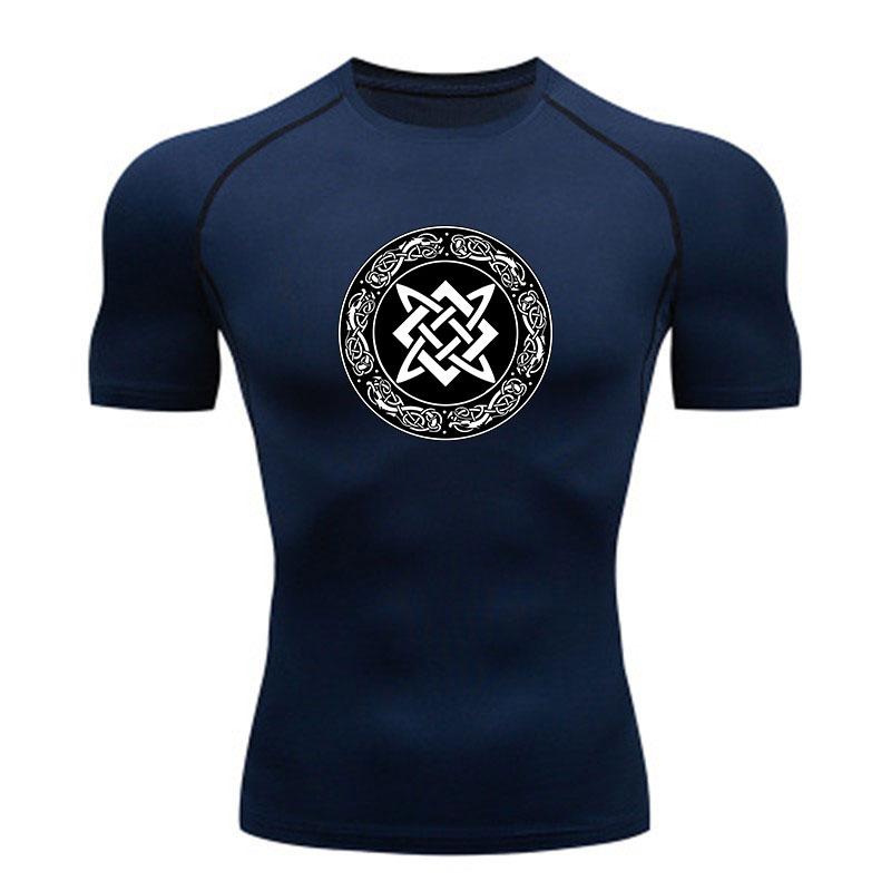 Men's Quick Dry Compression Athletic T-Shirt, Norse Knot Run