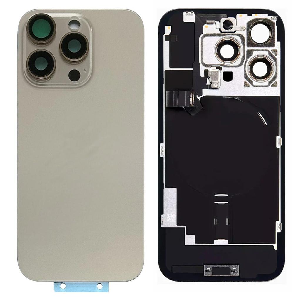For iPhone 16 Pro Battery Housing Cover+Camera Lens Cover+Bracket+Wireless Charging Port Cable
