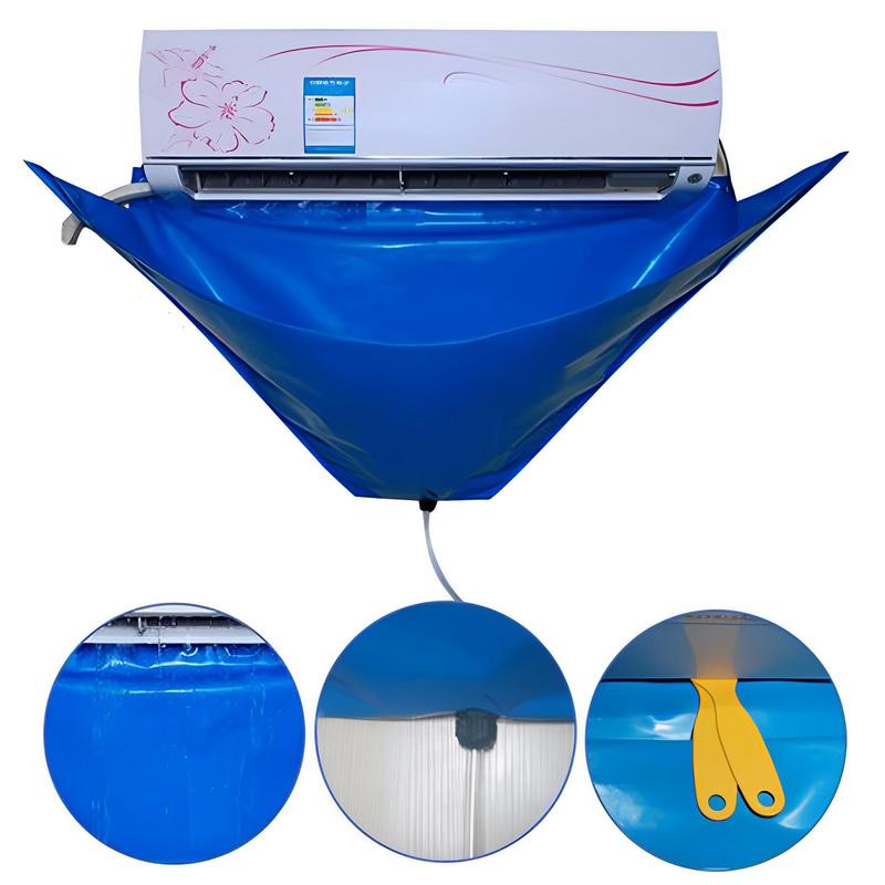 12pcs/set Air Conditioning Cleaning Cover Bag AC Unit Dust Washing Cover Set Waterproof Synthetic Fiber PVC Cover For Bedroom
