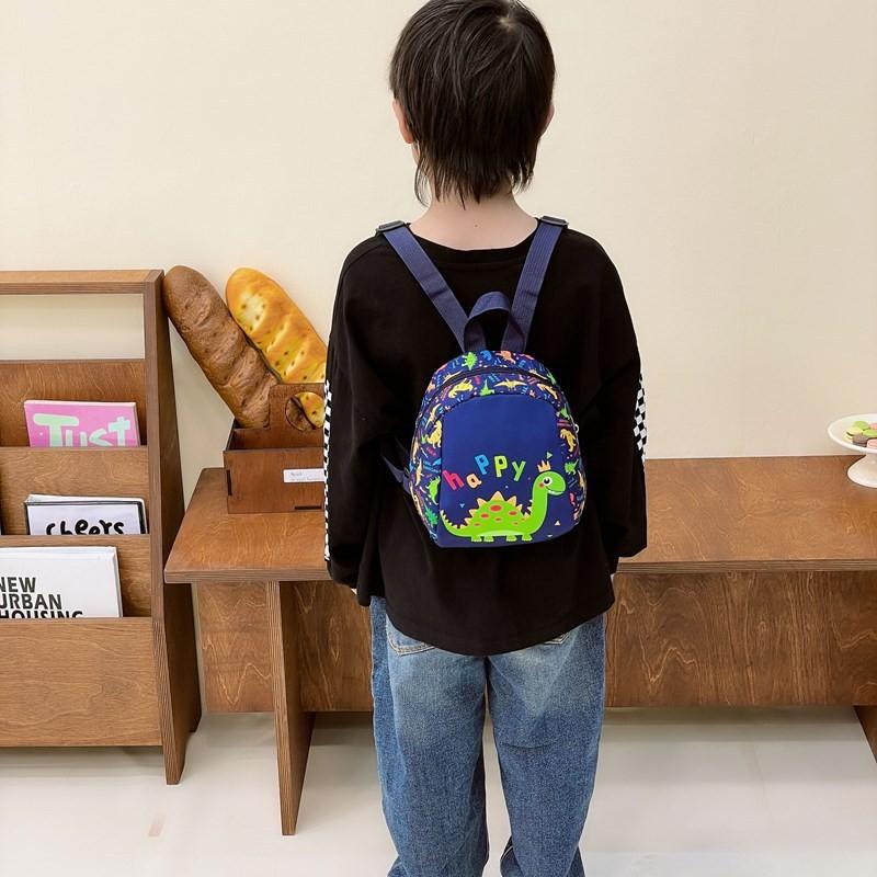 Trendy Cartoon Dinosaur Backpack For Kids Lightweight Nylon School Bag Stylish Design