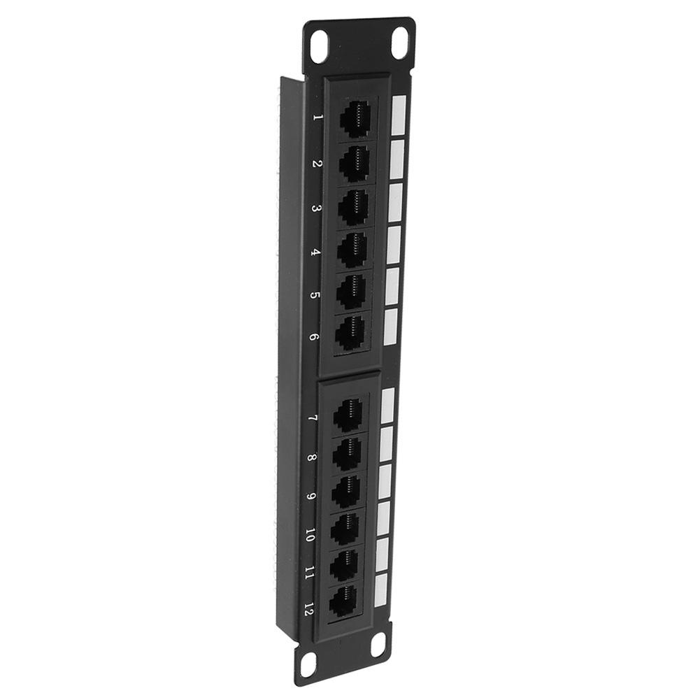 UTP 12-ports kabelställ CAT6 RJ45 Ethernet-nätverk Datapatchpanel Utan fäste