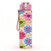 1PC Vibrant Multi Floral 750ml Color Plastic Sports Water Bottle Leakproof Flip Straw Lid Suitable for Sports Office Home Use