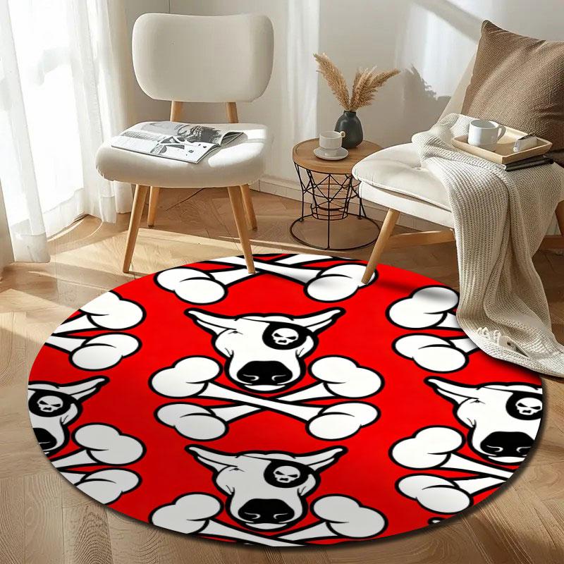 Serene Round Abstract Multicolor Rug Pad, Non-Slip Floor Mat for Bathroom