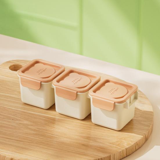3 Stück Eiswürfelbox mit dicht schließendem Deckel Mini-Quadrat-Eiswürfelform für geruchsfreie Lagerung Mehrzweck-Lebensmittelechter PP-Eiswürfelbereiter Küchenzubehör
