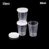 Measuring Cups With White Lids Cap 10pcs Container