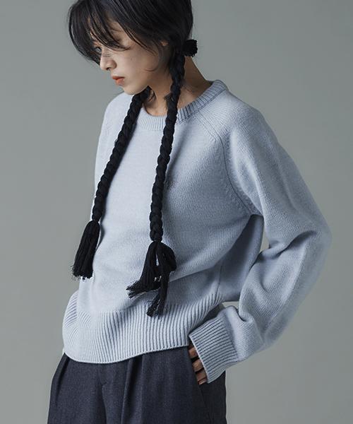 Rohe Apparel Logo Point Round Neck Knit / P. Mint P/Free