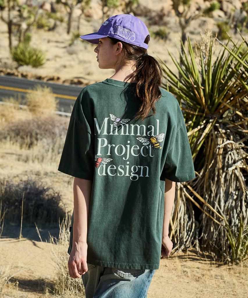 MINIMALPROJECT Helvetica Pigment Short Sleeve T-Shirt Mst165 [Bluegreen]