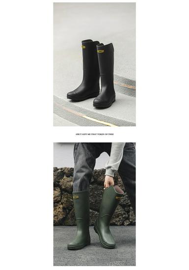 Unisex High-Top Waterproof Rain Boots - Lightweight, Non-Slip, Long Rubber Overshoes for Outdoors