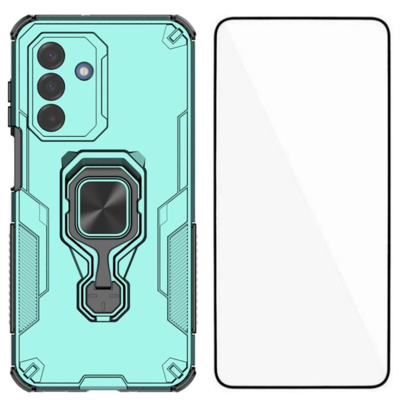 For Samsung Galaxy A17 4G/Galaxy A17 5G Phone Case WANLONFENG PC TPU Back Cover Kickstand with Tempered Glass