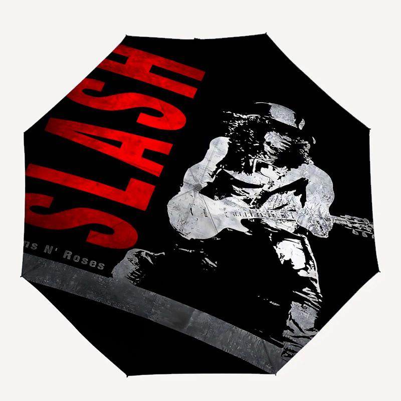 1 шт. Зонт-трость Slash Guns N  Roses с автоматическим открытием/закрытием, ветрозащитный купол, кнопка автоматического открытия/закрытия 10135