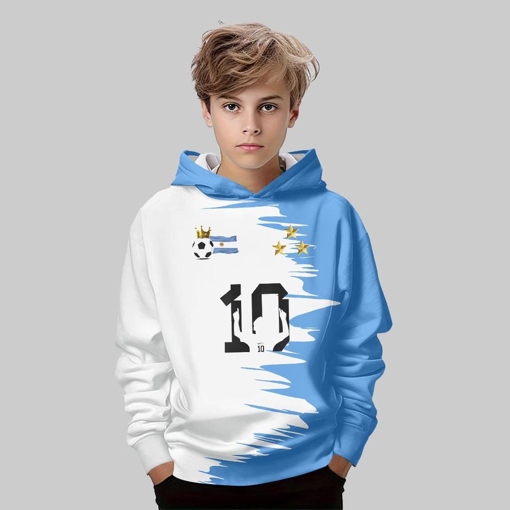 Autumn 3D Sports Themed Graphic Printed Hoodies Fashionable Casual Sports Long Sleeved Children's Boy Hooded Sweatshirts