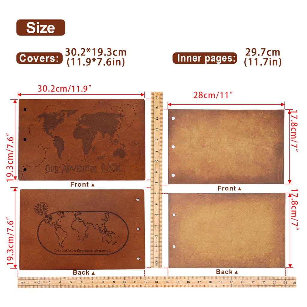 60 Page Photo Album Scrapbook Our Adventure Book DIY Handmade Retro Kraft Album Book Travel Anniversary Wedding Mothers Day Gift