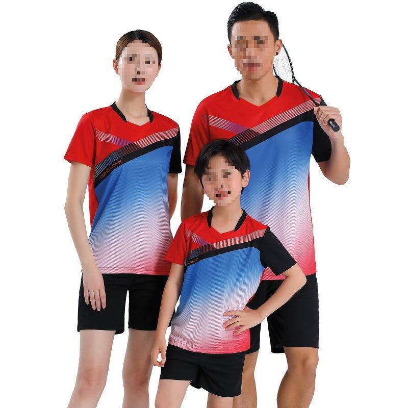 Children's badminton jersey training suit men's summer short-sleeved table tennis jersey game jersey sportswear
